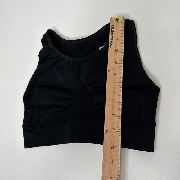 Sweaty Betty Black High Neck Sports Bra Sweat Wicking Stretch Racerback Crop Med - Picture 11 of 12
